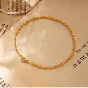 14k Gold Plated Beaded Chain Bracelet